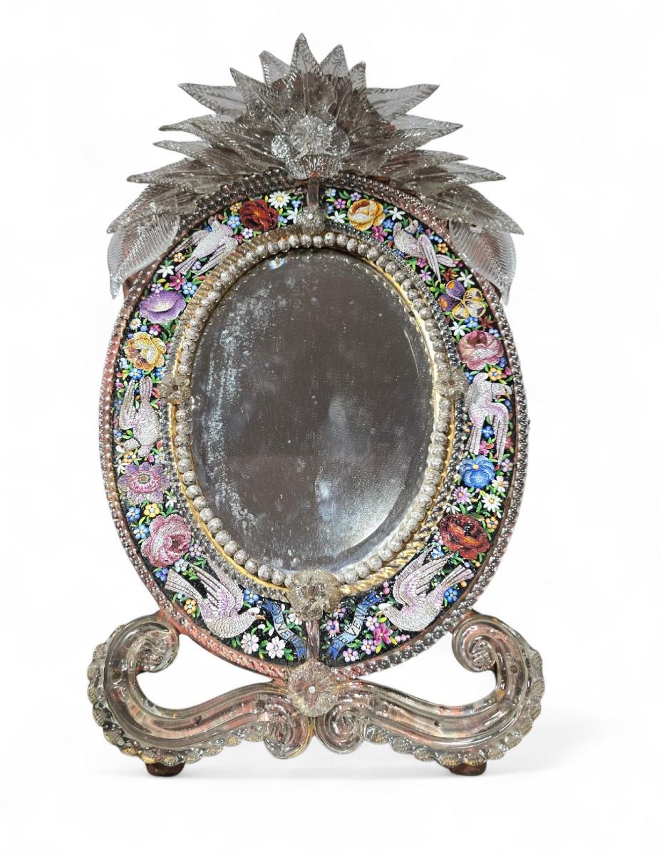 Venetian micromosaic mirror, 19th century For Sale 4