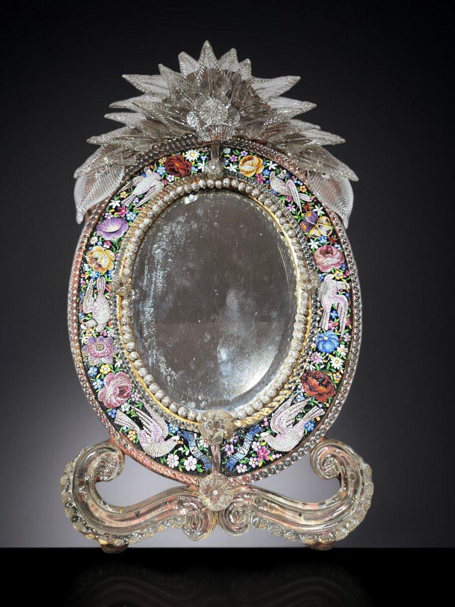 Italian Venetian micromosaic mirror, 19th century For Sale