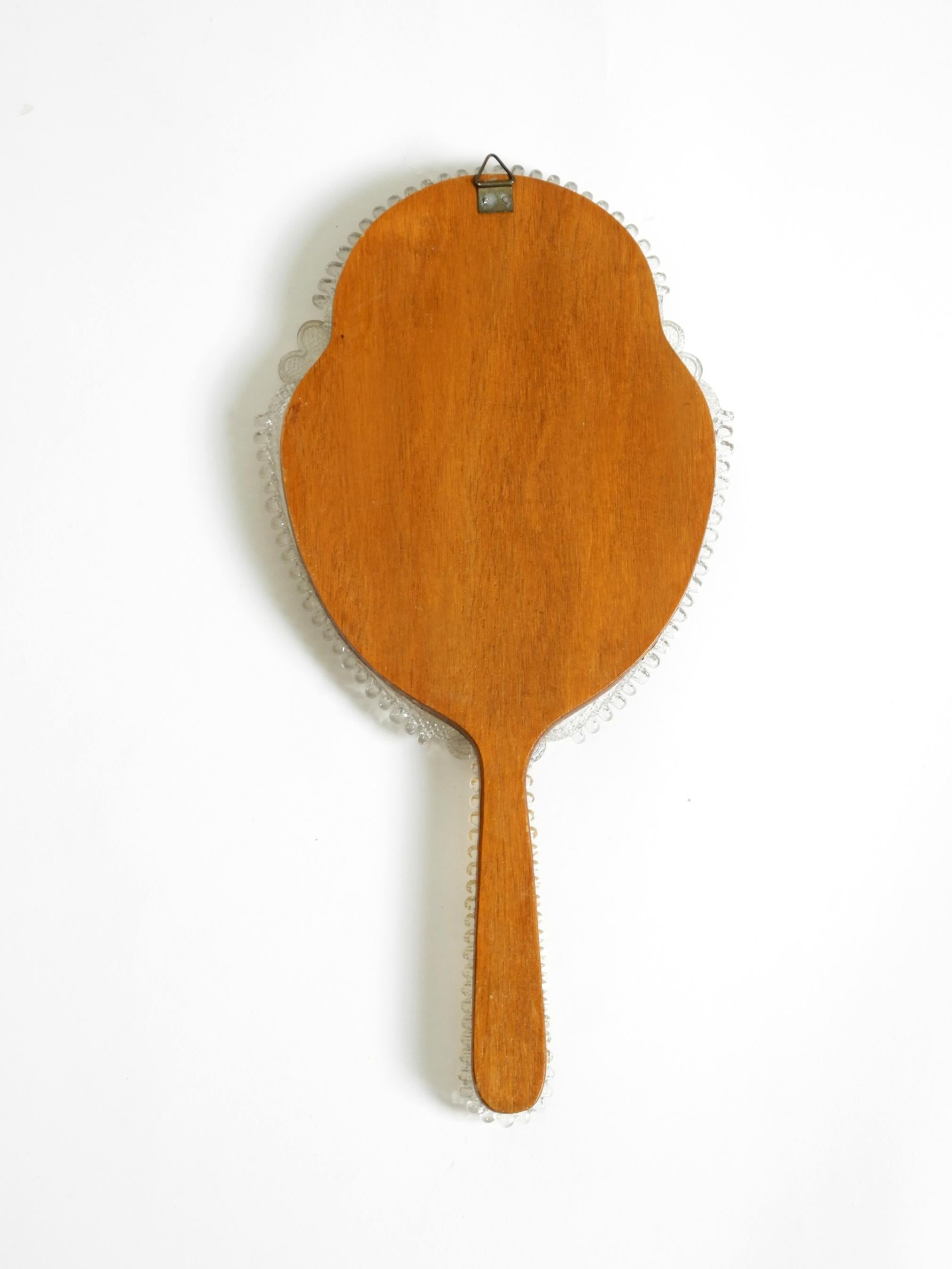 Venetian Mid-Century hand or wall mirror with Murano glass rosettes For Sale 4