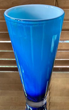 Venetian Millefiori Gold Inclusion Blown Cased Glass Vase