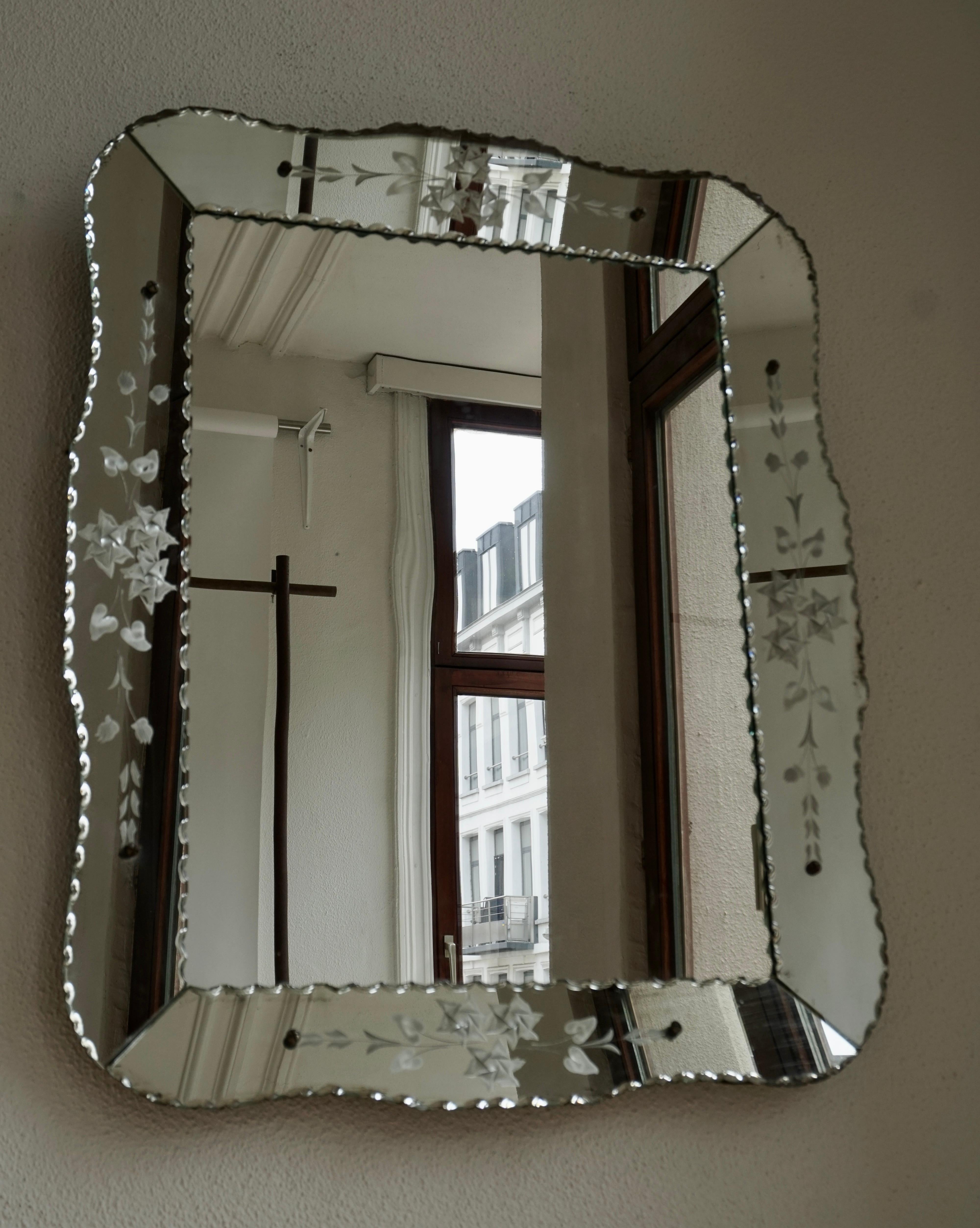 Mid-Century Modern Venetian Mirror For Sale