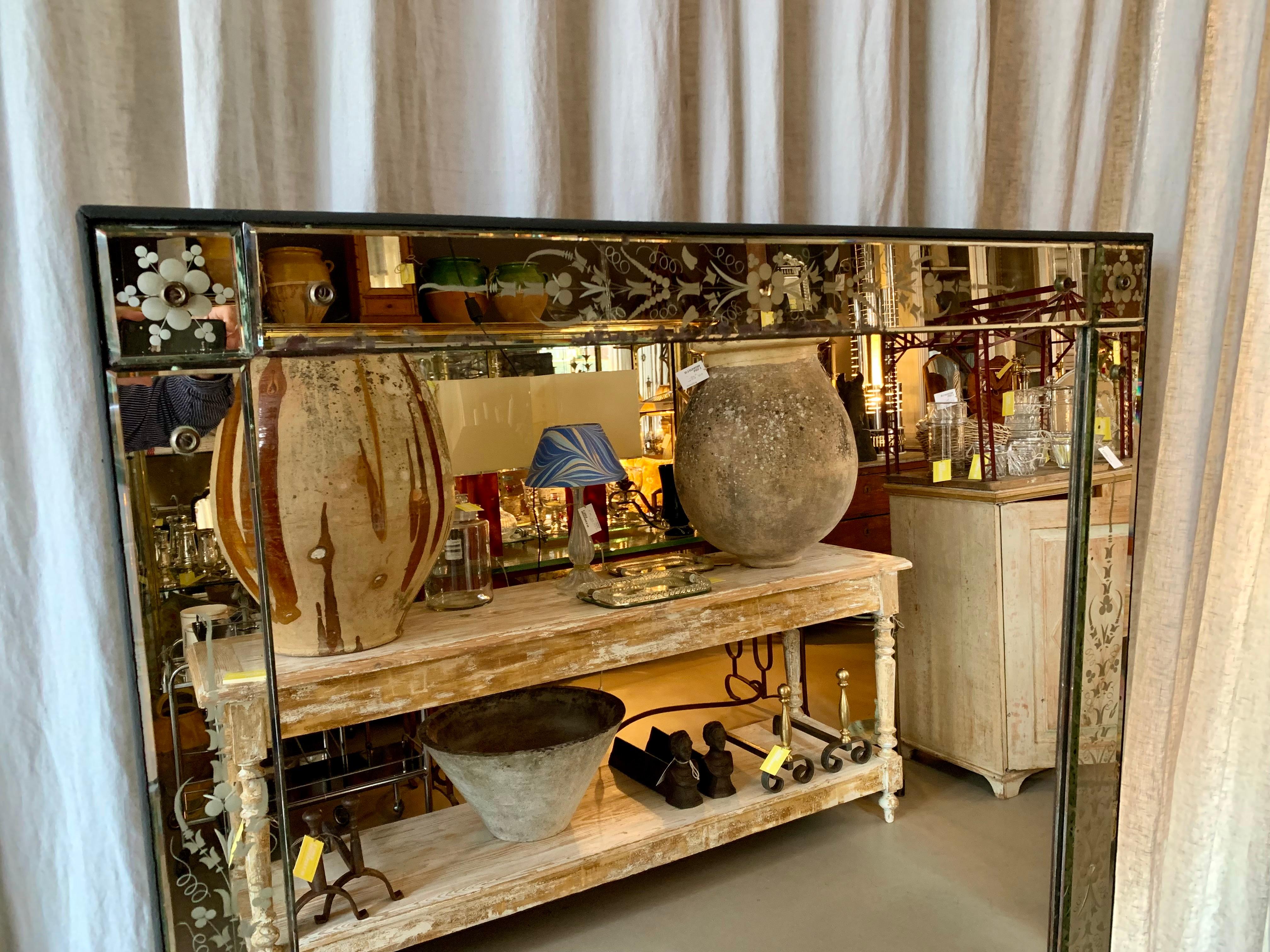 Engraved Venetian Mirror For Sale