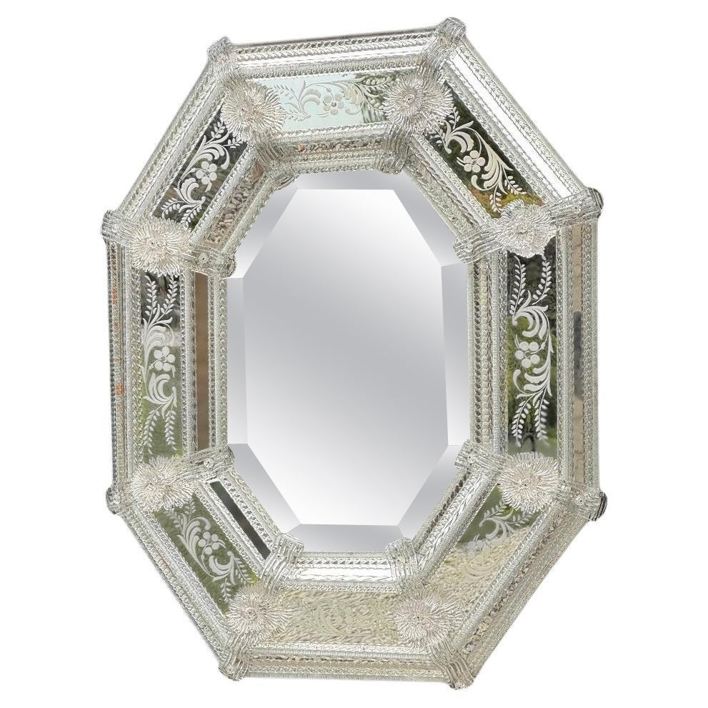Venetian Mirror In Colorless Murano Glass, Circa 1880