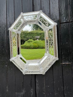 Venetian mirror in colourless Murano glass, circa 1920