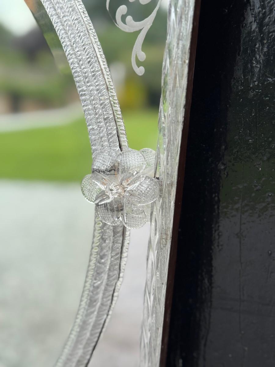 Venetian mirror in colourless Murano glass, circa 1940 For Sale 2