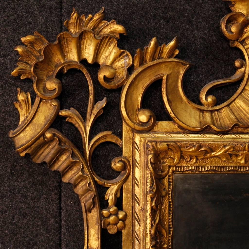 Italian Venetian Mirror in Gilded and Carved Wood from 20th Century