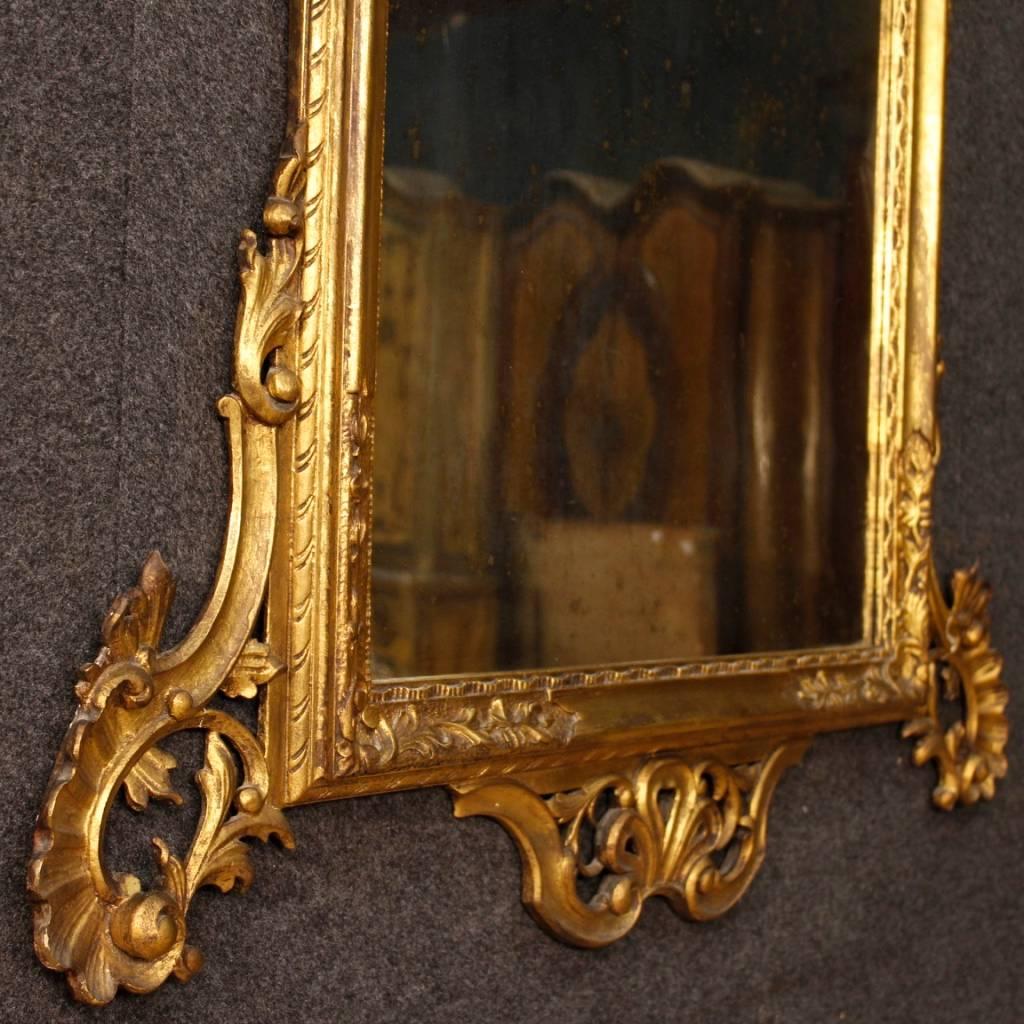 Venetian Mirror in Gilded and Carved Wood from 20th Century In Good Condition In Vicoforte, Piedmont