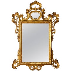 Venetian Mirror in Gilded and Carved Wood from 20th Century