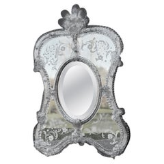 Murano Glass Venetian Wall Mirror, Louis XV Style, Italy, Circa 1950