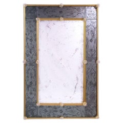 Venetian Mirror in Murano Glass Reproduction of Antique Mirror "Efesto"