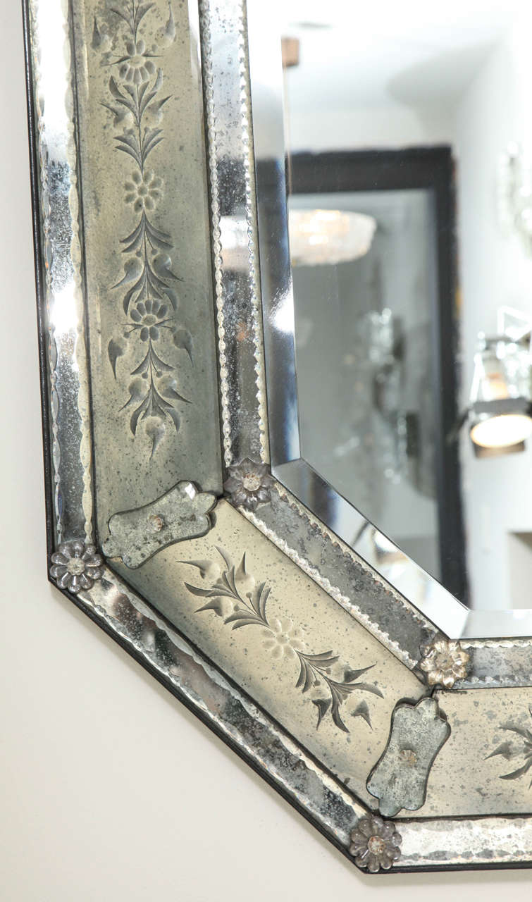 Neoclassical Venetian Mirror, Octagonal Shape, circa 1940s