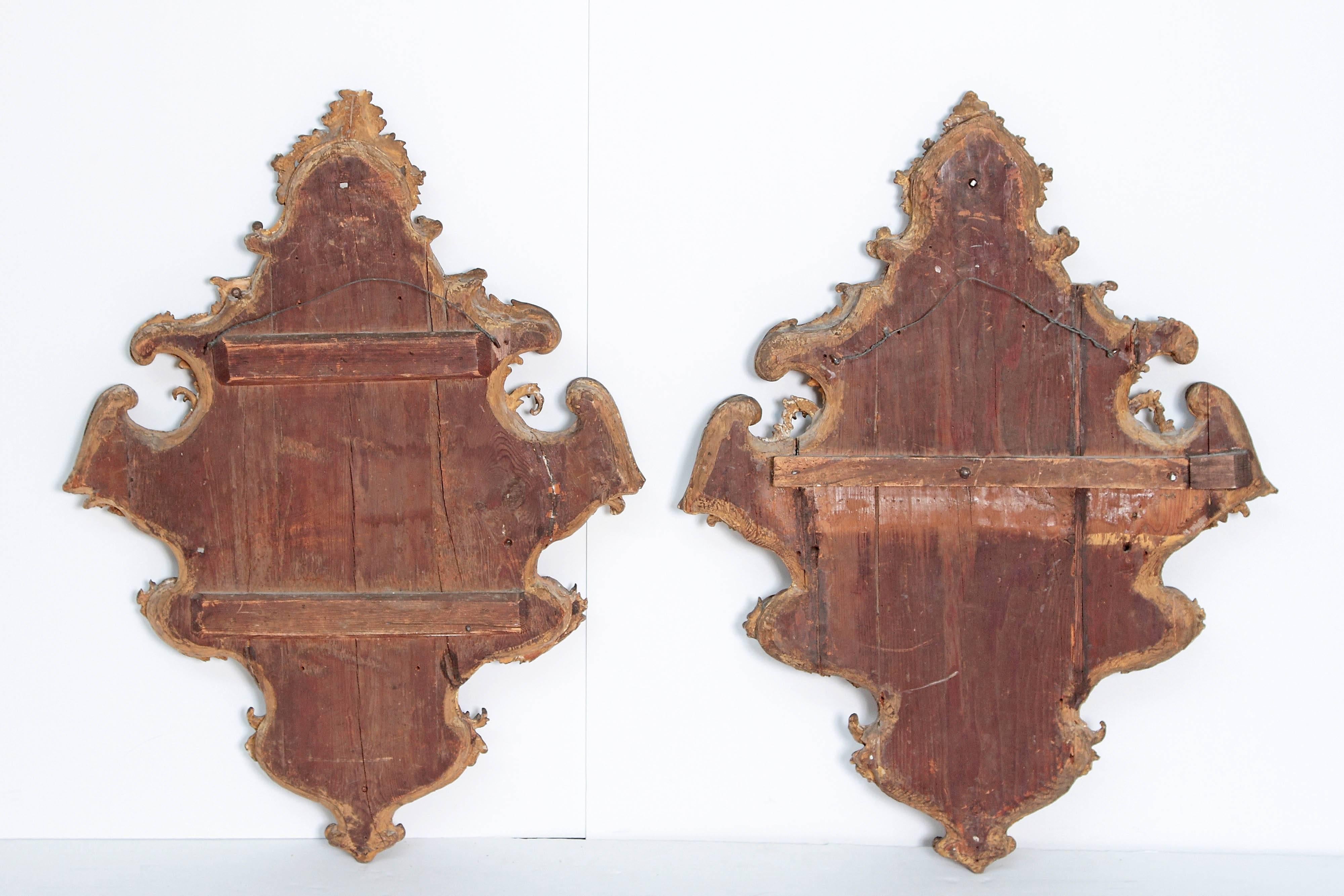 Venetian Mirror Pair / Carved and Gilded Wood 4