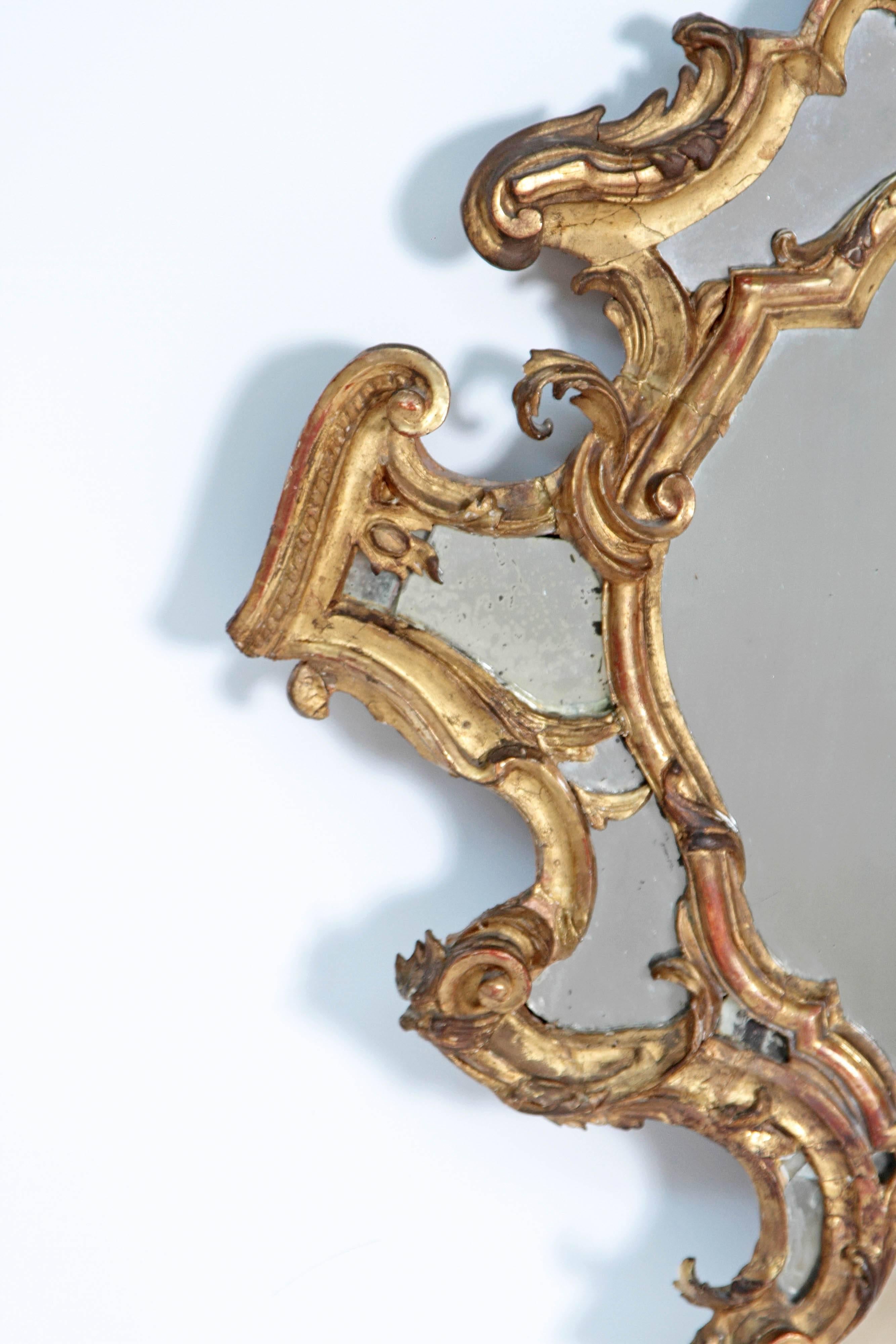 Venetian Mirror Pair / Carved and Gilded Wood 1
