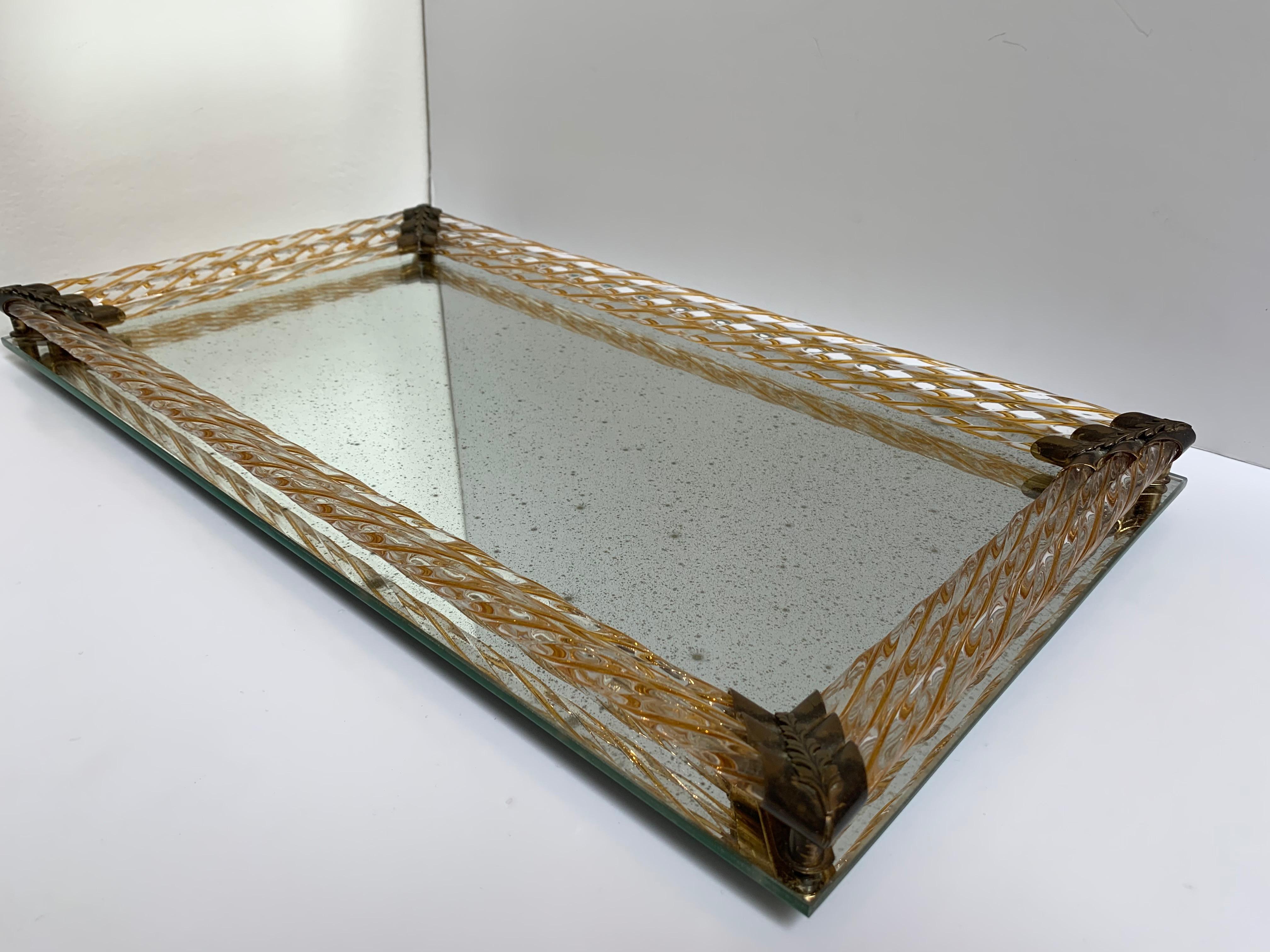 gold glass tray