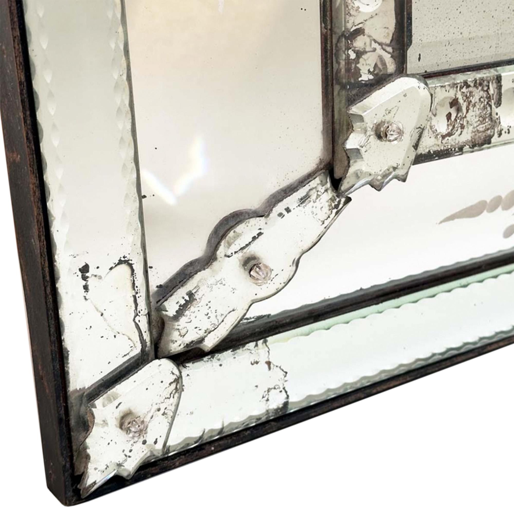 Italian Venetian Mirror With A Shield Crest, Early 20th Century