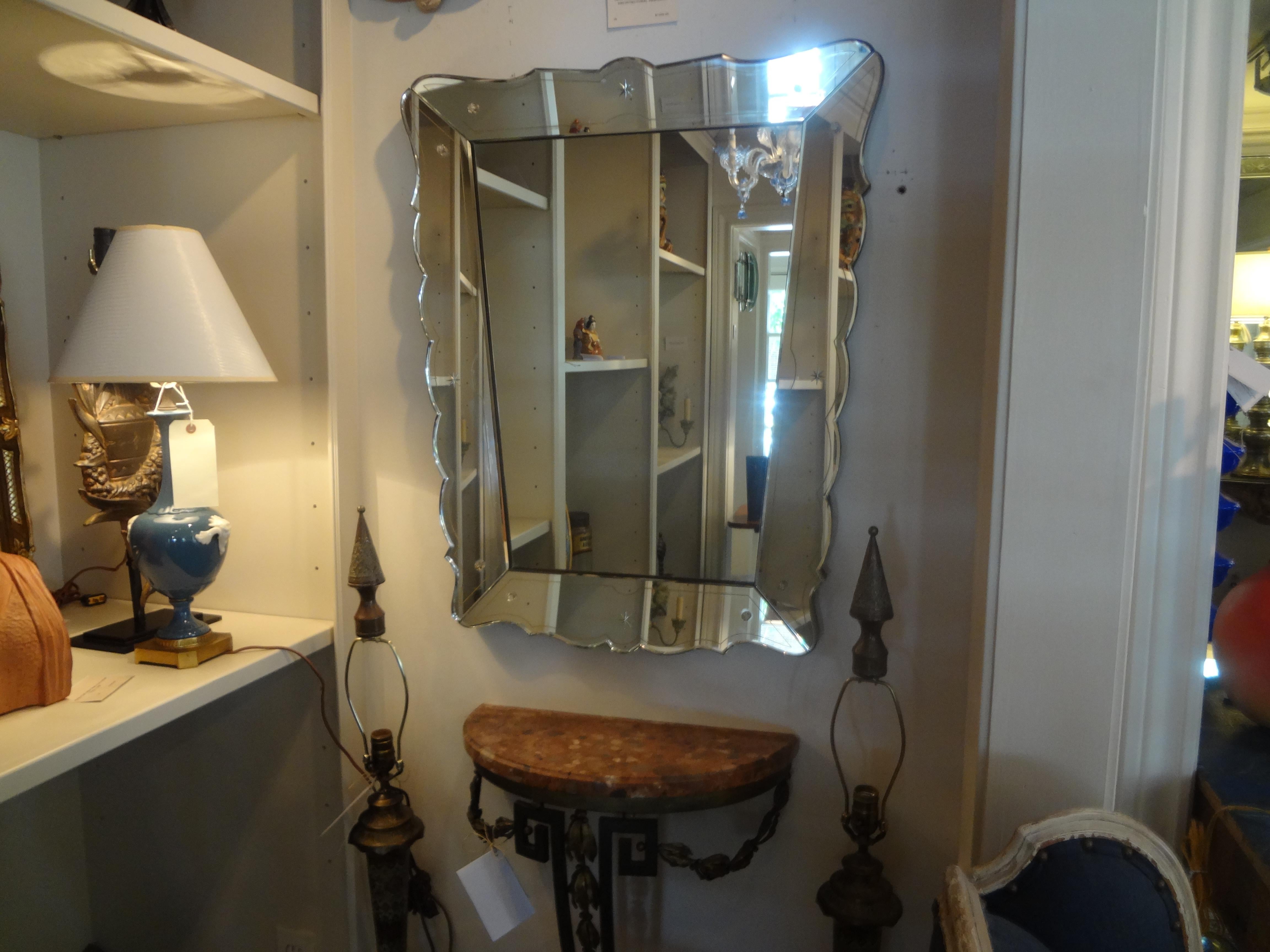 Venetian Mirror with Etched Star Accents 1