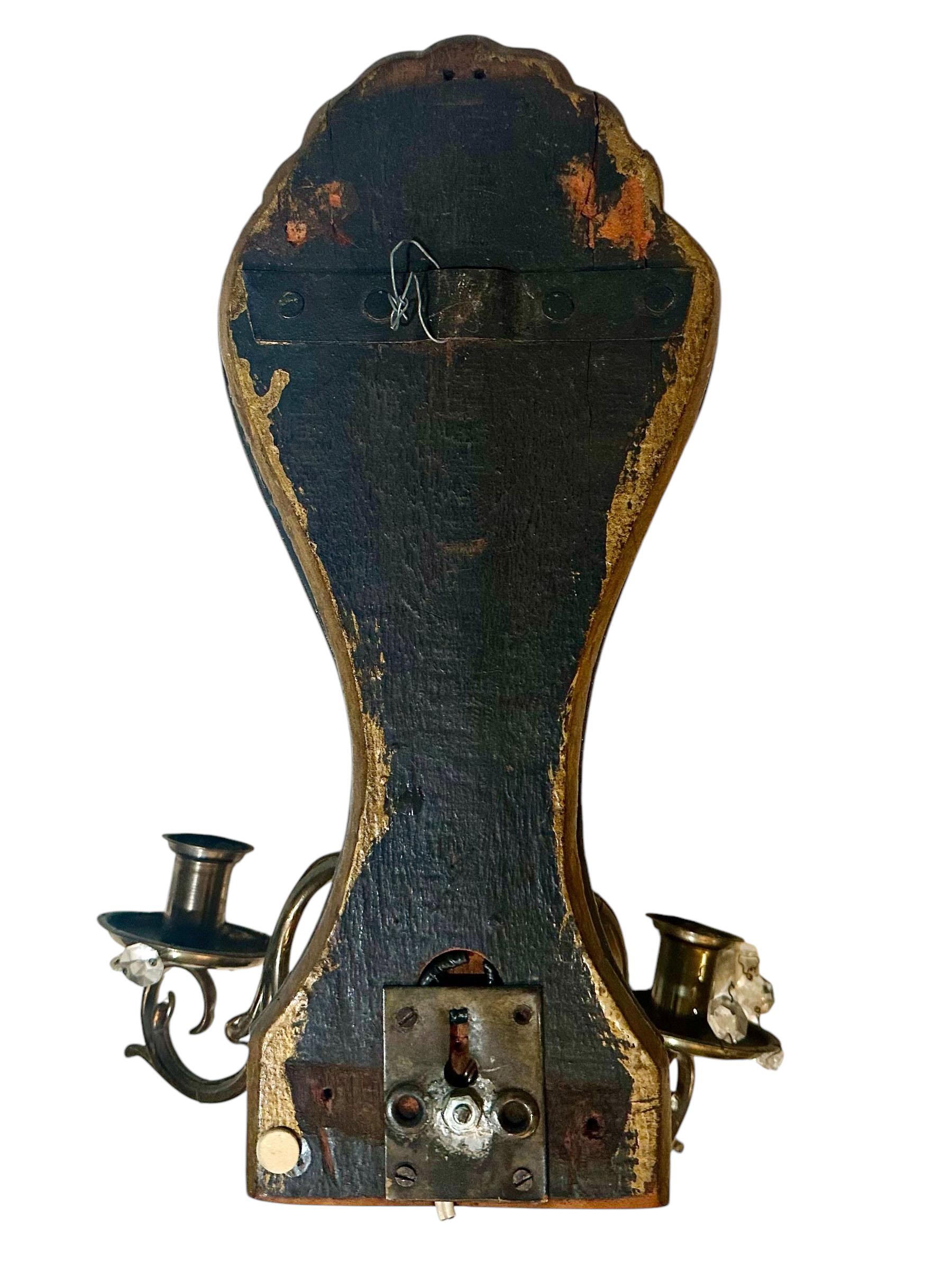 Early 19th Century Venetian Mirrored Candle Scones For Sale