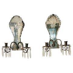 Antique Venetian Mirrored Candle Scones