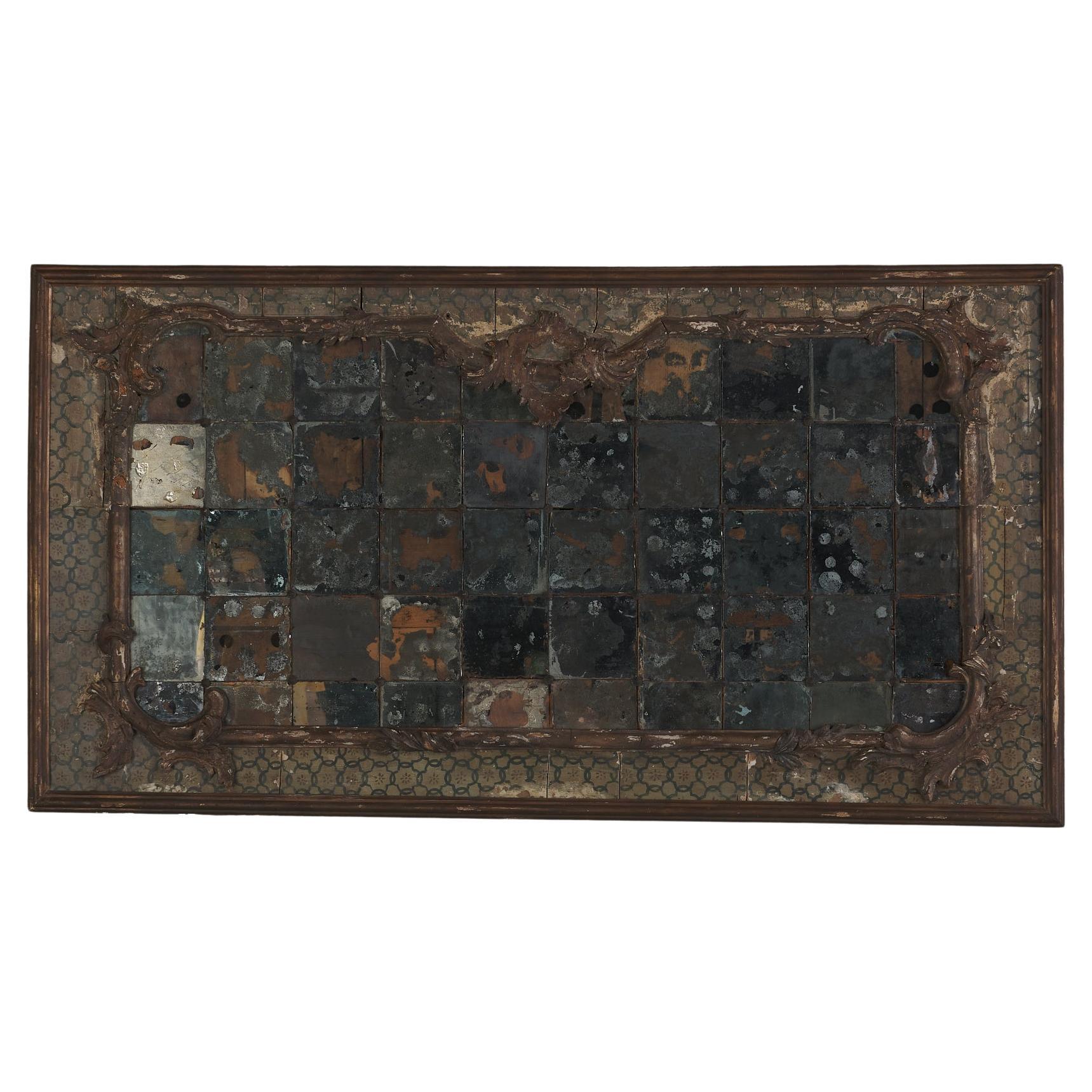 Venetian Mirrored Wall Panel With Original Glass For Sale