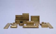 Venetian Model Desk Set by Tiffany & Co., Gilded Bronze, Art Deco