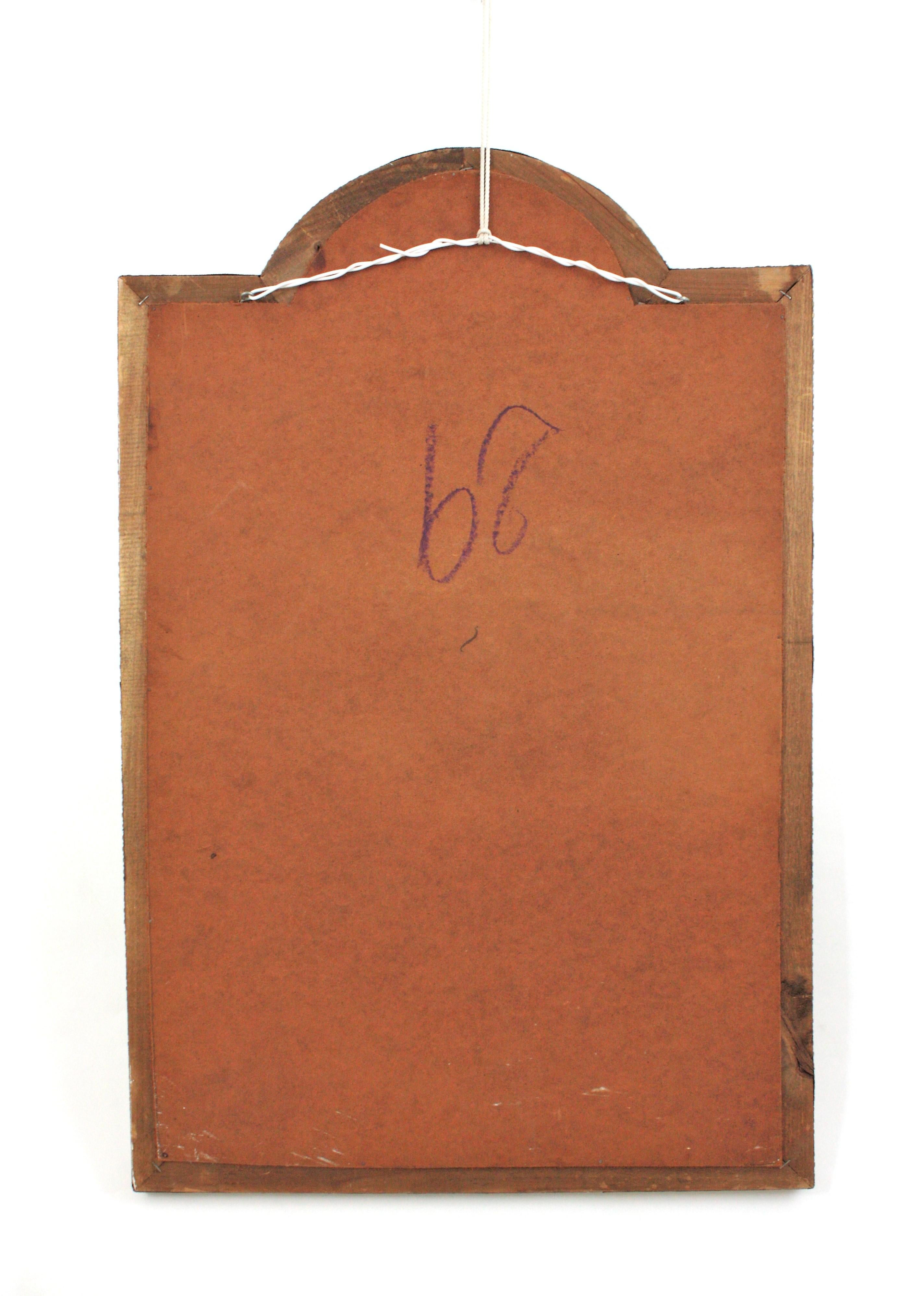 Miroir moderne vénitien avec dessus en arc et détails en laiton en vente 6