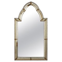Venetian Modern Ogee Arch Mirror with Brass Details, Spain 1960s