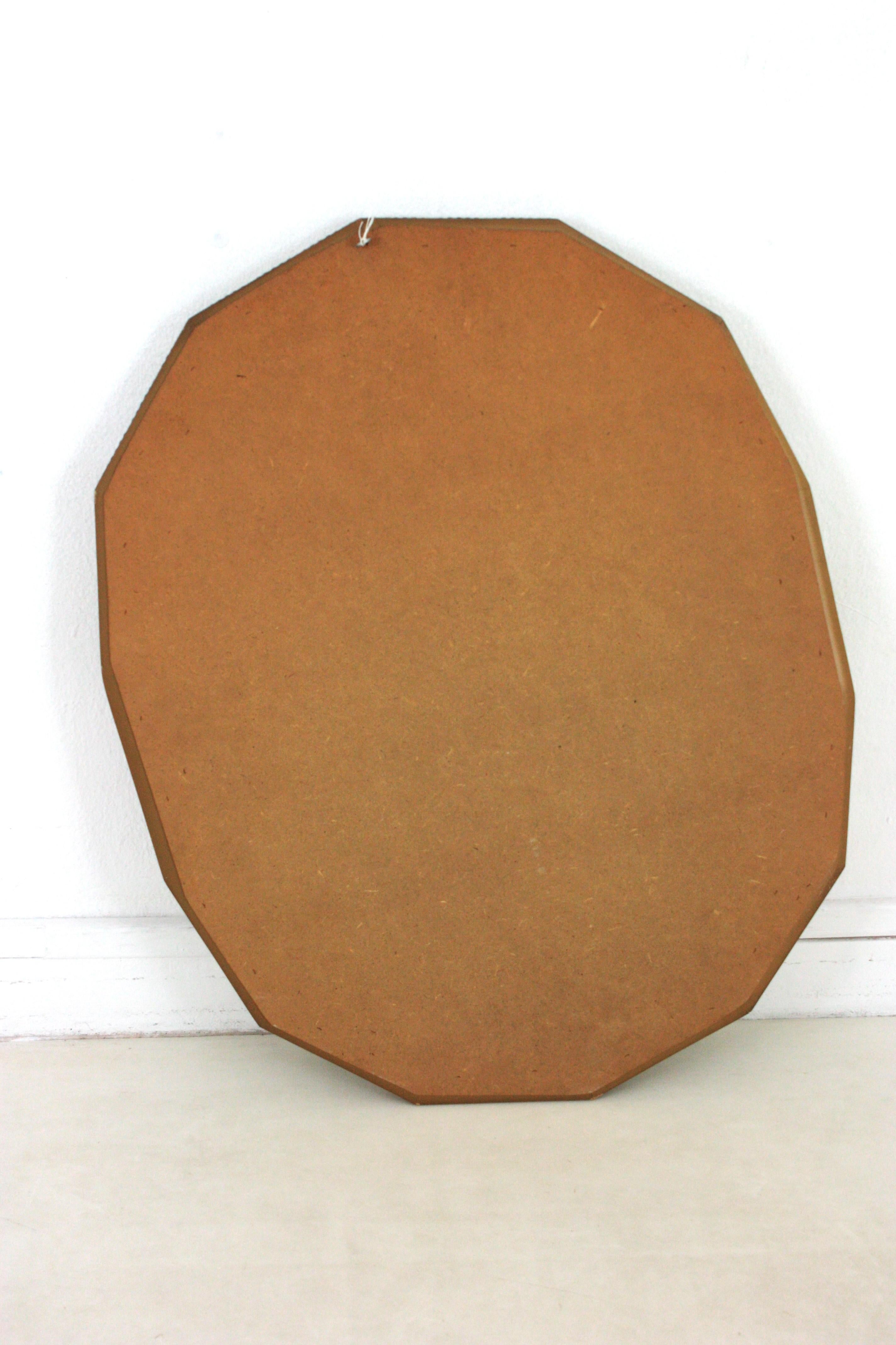 Venetian Modern Oval Mirror with Brass Details 2