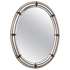 Venetian Modern Triple Layered Wall Mirror with Brass Details, 1960s