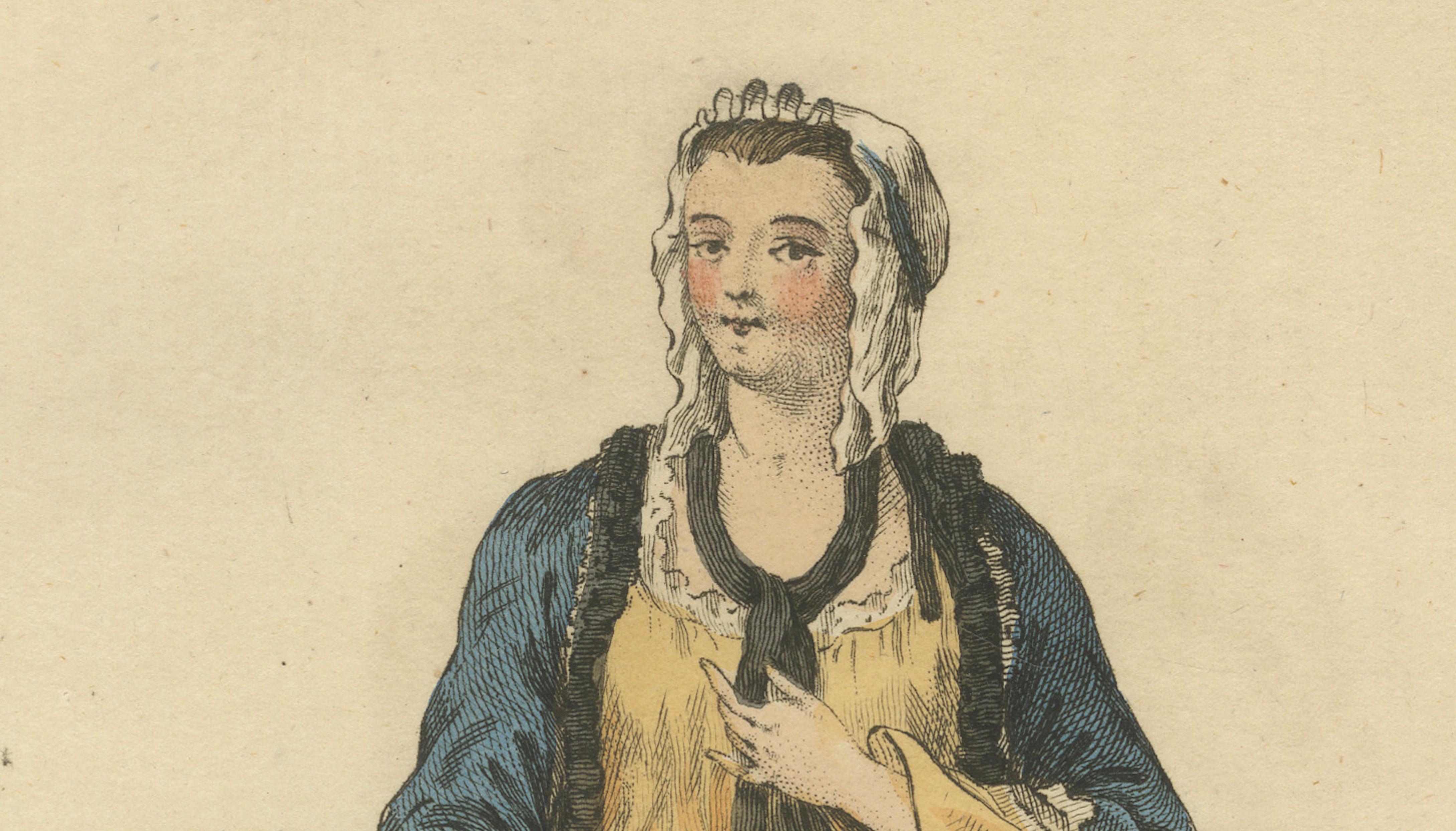 Venetian Morning Dress Costume Print, Lady of Venice Fashion, 1749