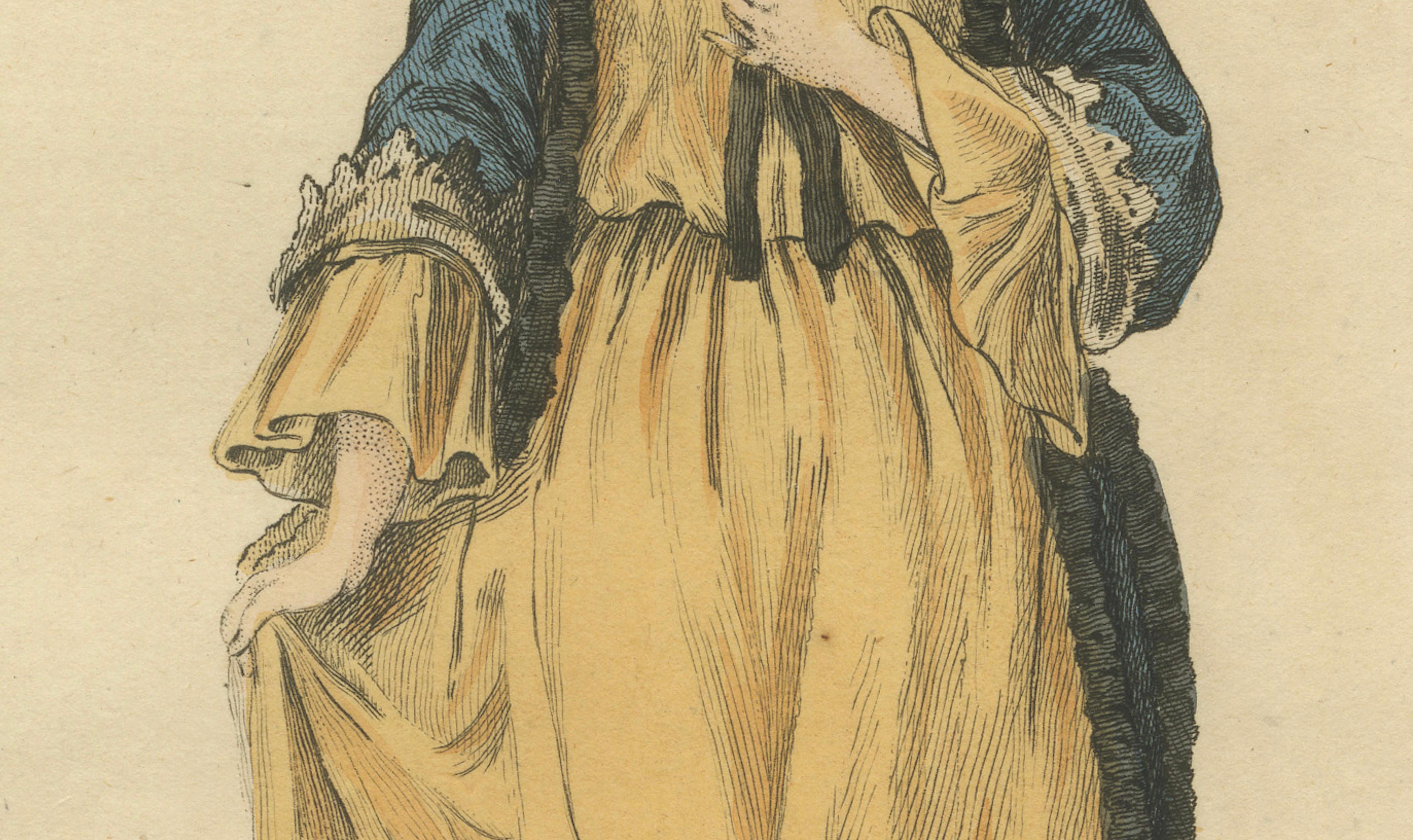 Venetian Morning Dress Costume Print, Lady of Venice Fashion, 1749