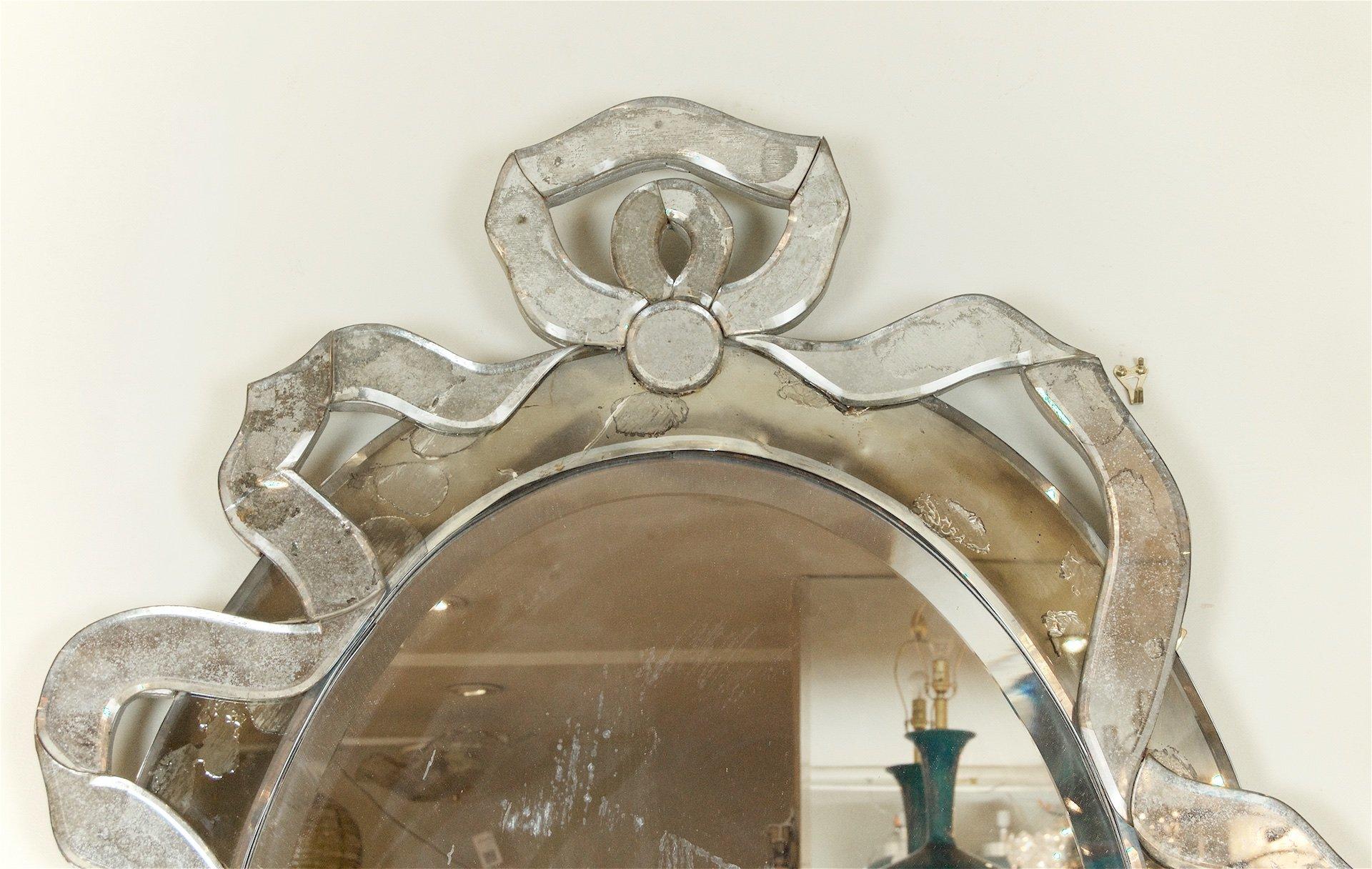 Art Deco Venetian Multipart Ribbon-Form Mirror