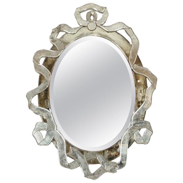Venetian Mirror With Ribbon Trim