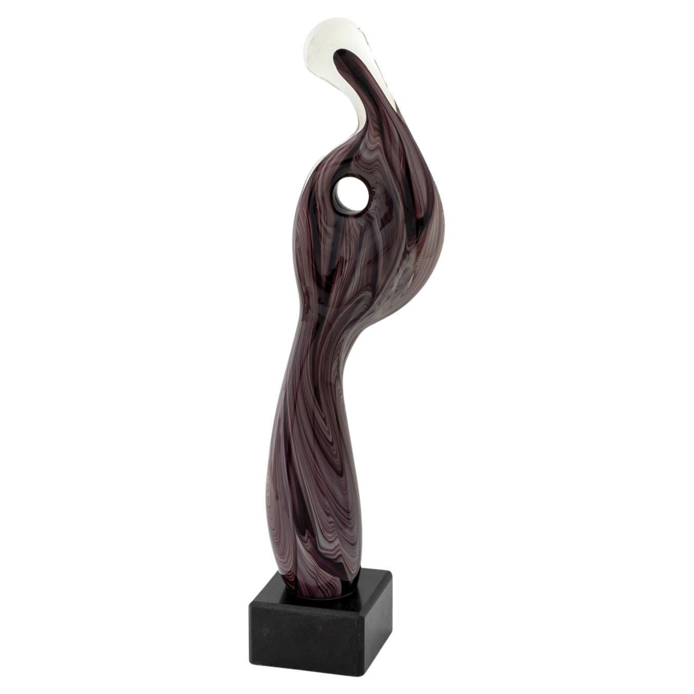 Scultura astratta in vetro artistico di Murano