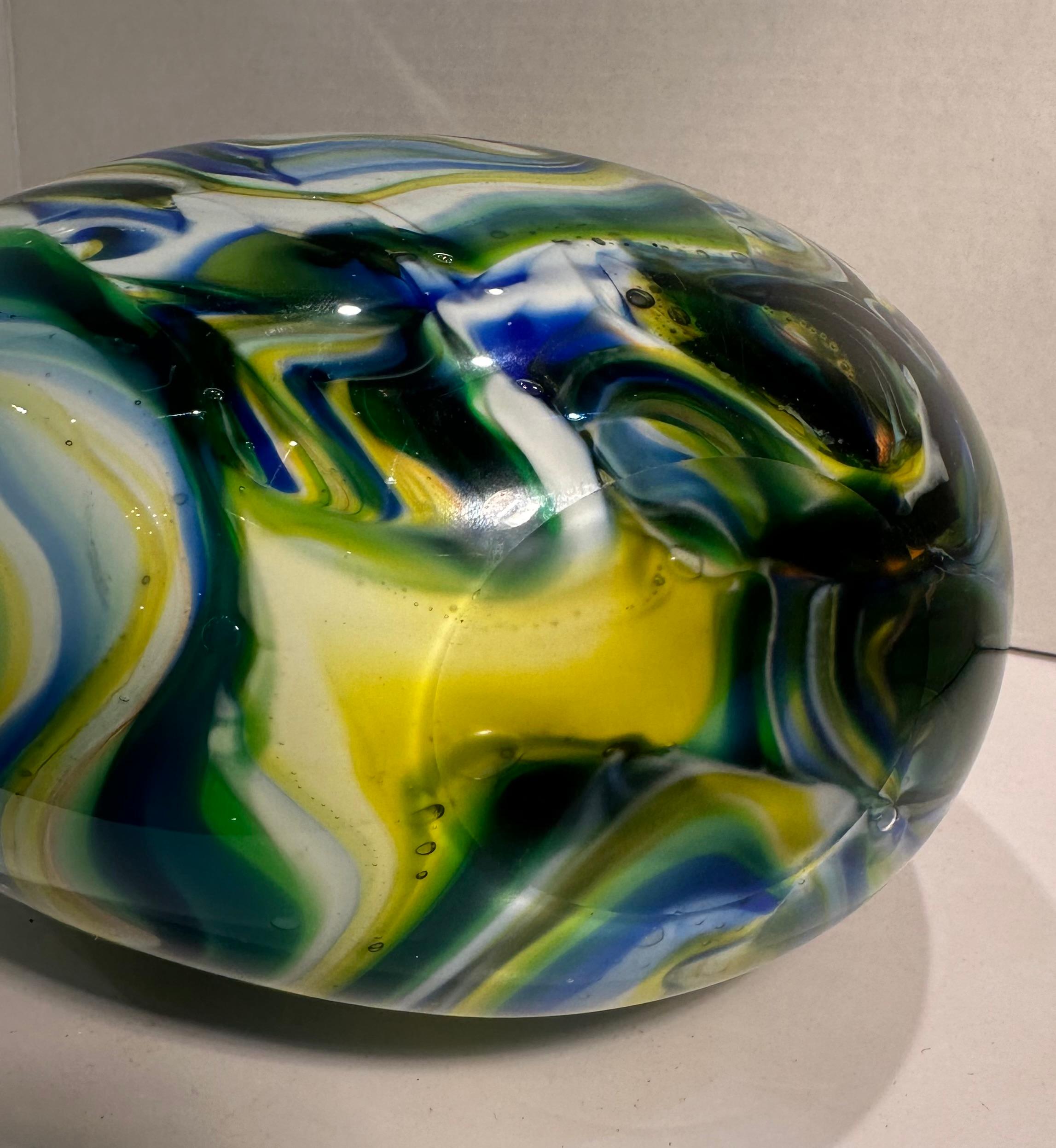 Venetian Murano Art Glass Modern Free Flow Design Polychrome Abstract Vase For Sale 2