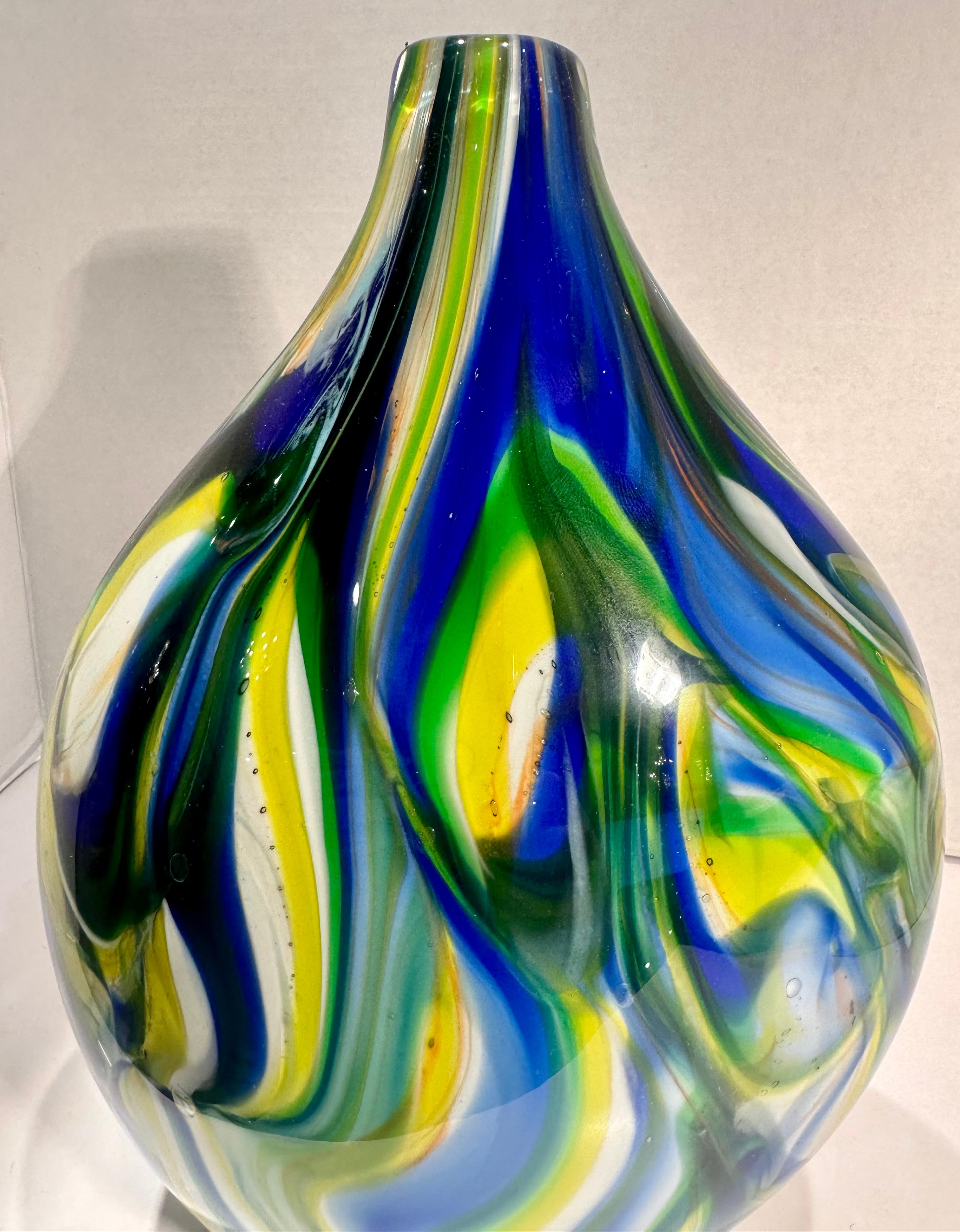 monumental polychrome blown glass vase