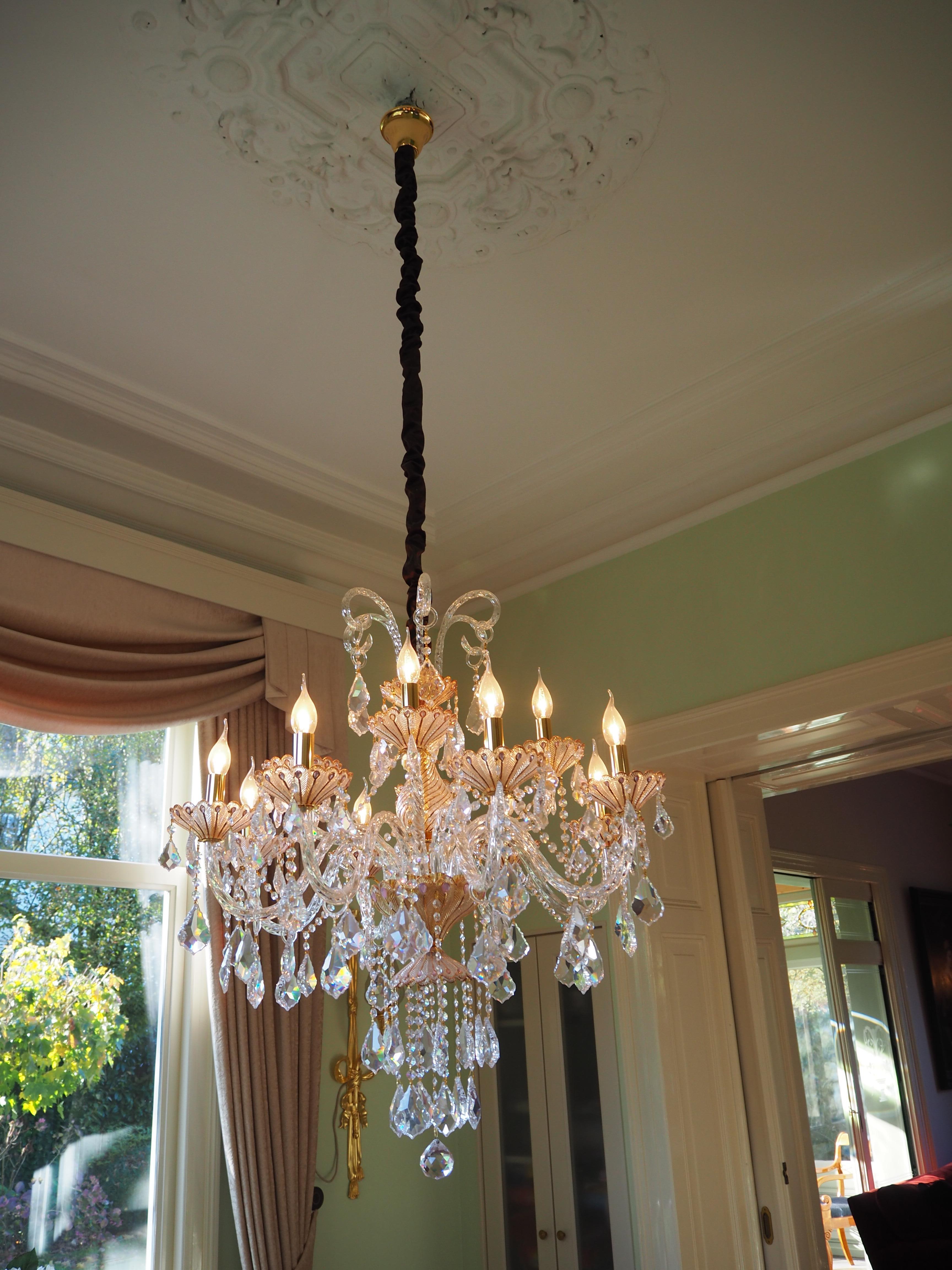 Contemporary Venetian Murano Crystal Chandelier with Swarovski Crystal For Sale