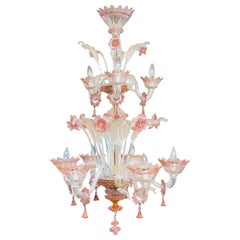 Venetian Murano Double Tiered 9-Light Chandelier