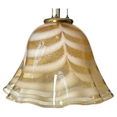 Venetian Murano Fazzoletto Striped Art Glass Pendant, 1970s