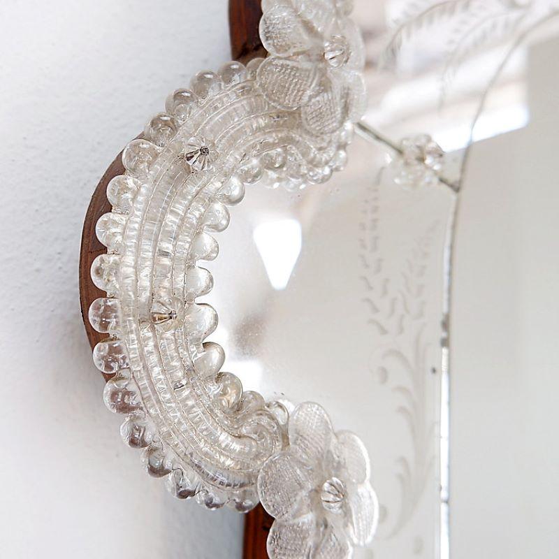 Venetian Murano Floral Wall Mirror For Sale 2