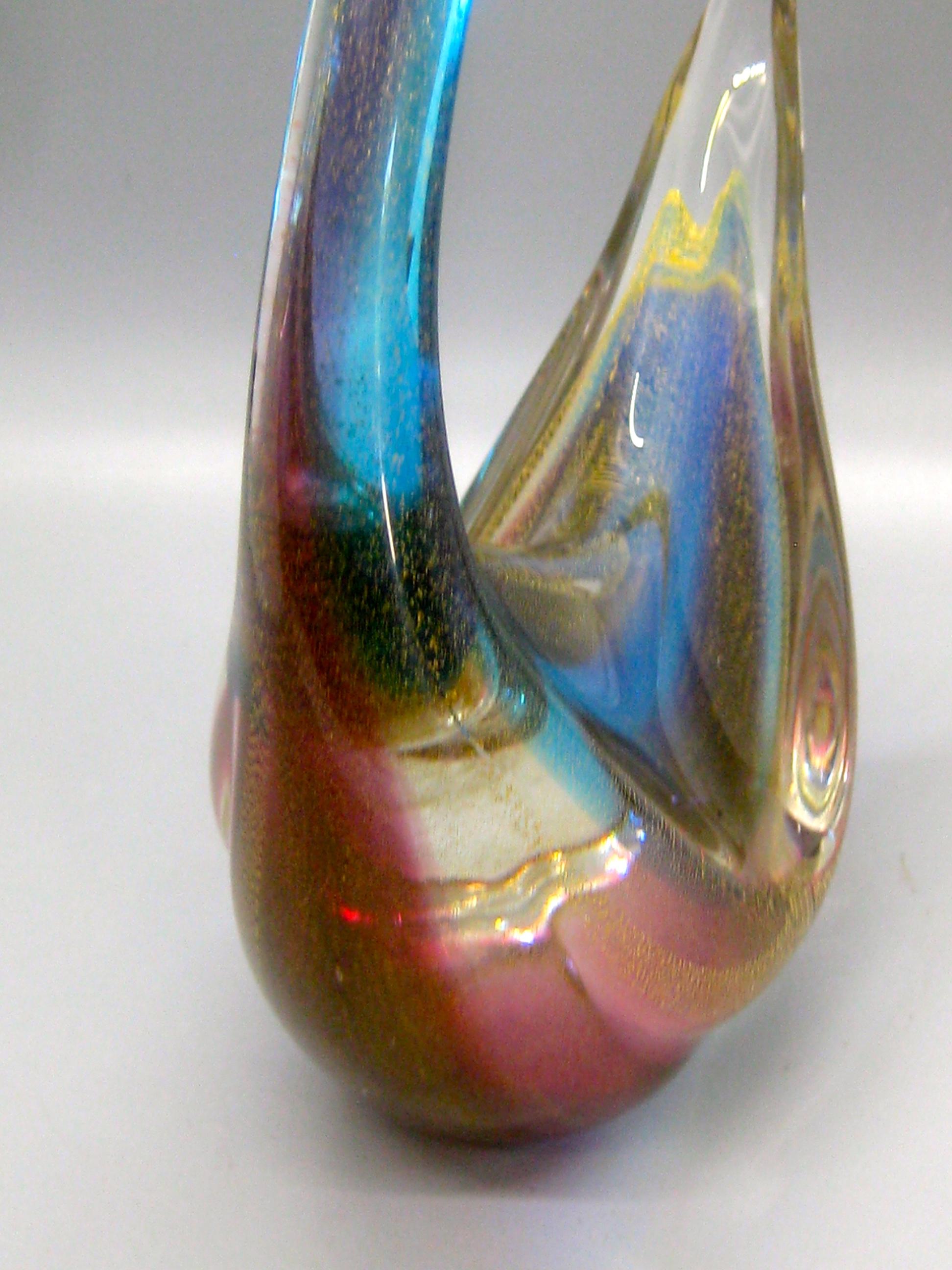 Italienische Sommeroso Vetri-Kunstglas-Skulptur eines Schwans aus venezianischem Muranoglas, Formia im Angebot 8