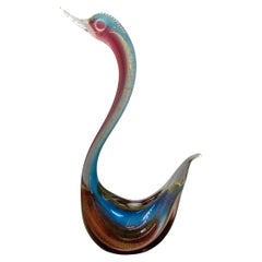 Venetian Murano Formia Italian Sommeroso Vetri Art Glass Swan Sculpture Figure