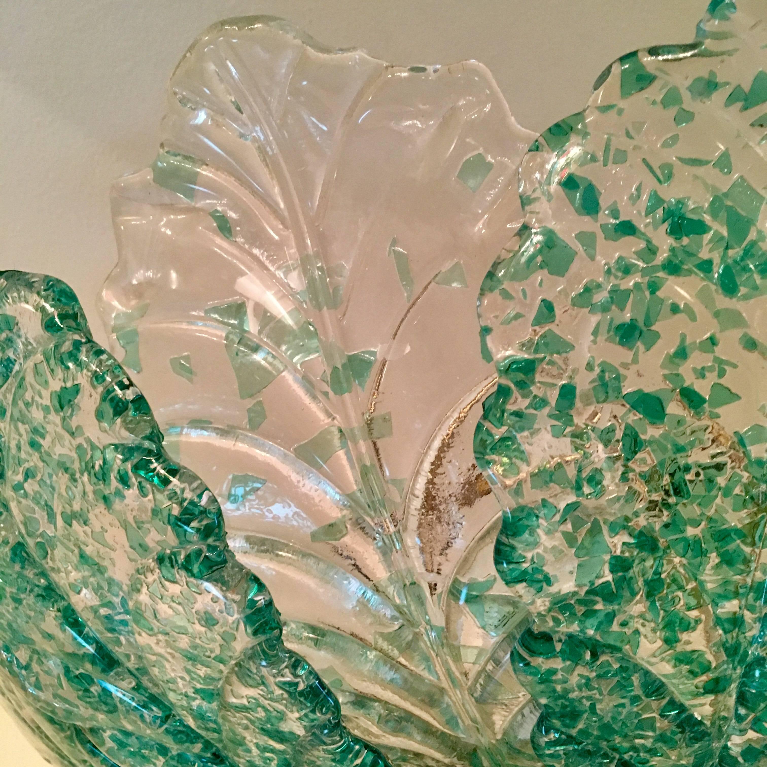 Venetian Murano Glass 1940s Sea Foam Light In Excellent Condition In New York, NY