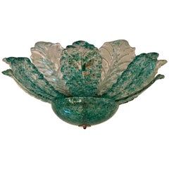 Vintage Venetian Murano Glass 1940s Sea Foam Light