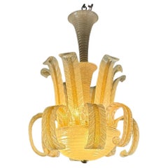 Araña de cristal de Murano veneciano de Barovier Circa 1940
