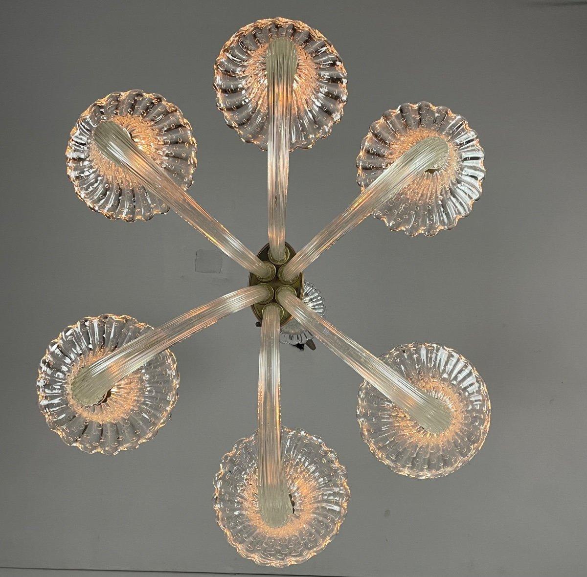 Venetian Murano Glass Chandelier by Seguso, Circa 1950 For Sale 3