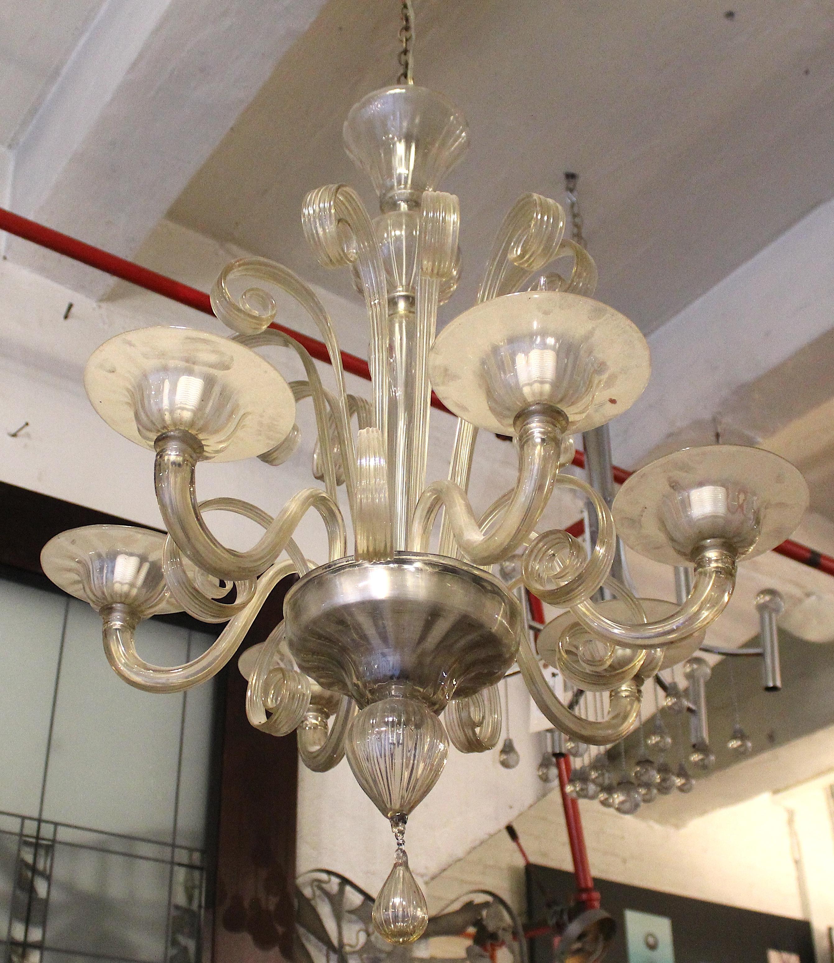 XX secolo Lampadario veneziano in vetro di Murano in vendita