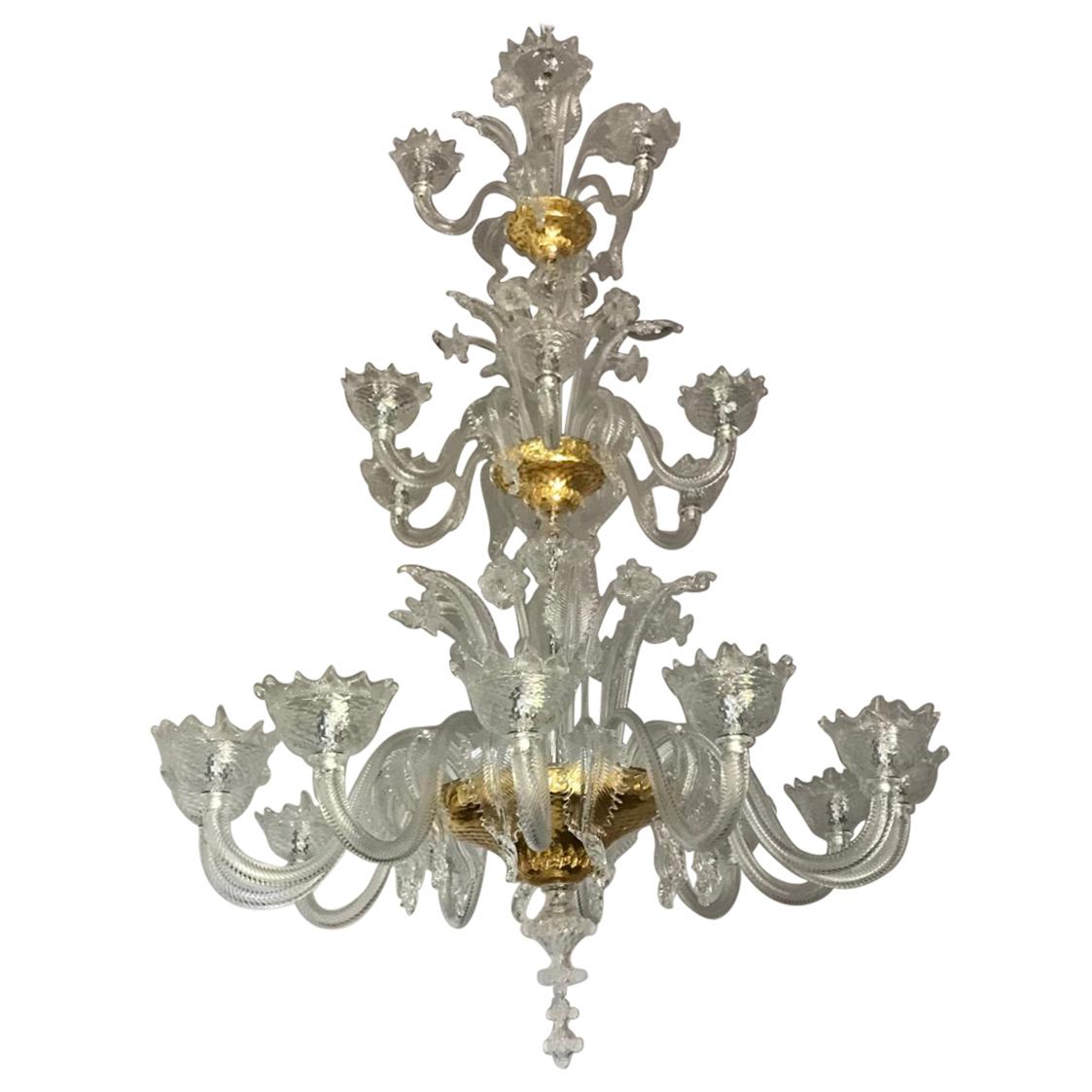 Polychrome Murano Glass 8Light Chandelier For Sale at 1stDibs