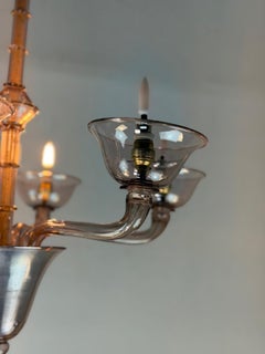 Venetian Murano glass chandelier in amethyst color, circa 1920