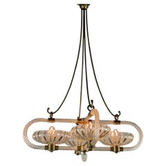 Venetian Murano Glass Chandelier, Seguso, Circa 1940