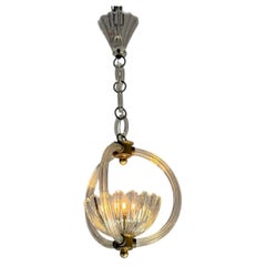 Venetian Murano glass chandelier suspended from a glass chain, circa 1940